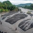 Lahar streams down the valley