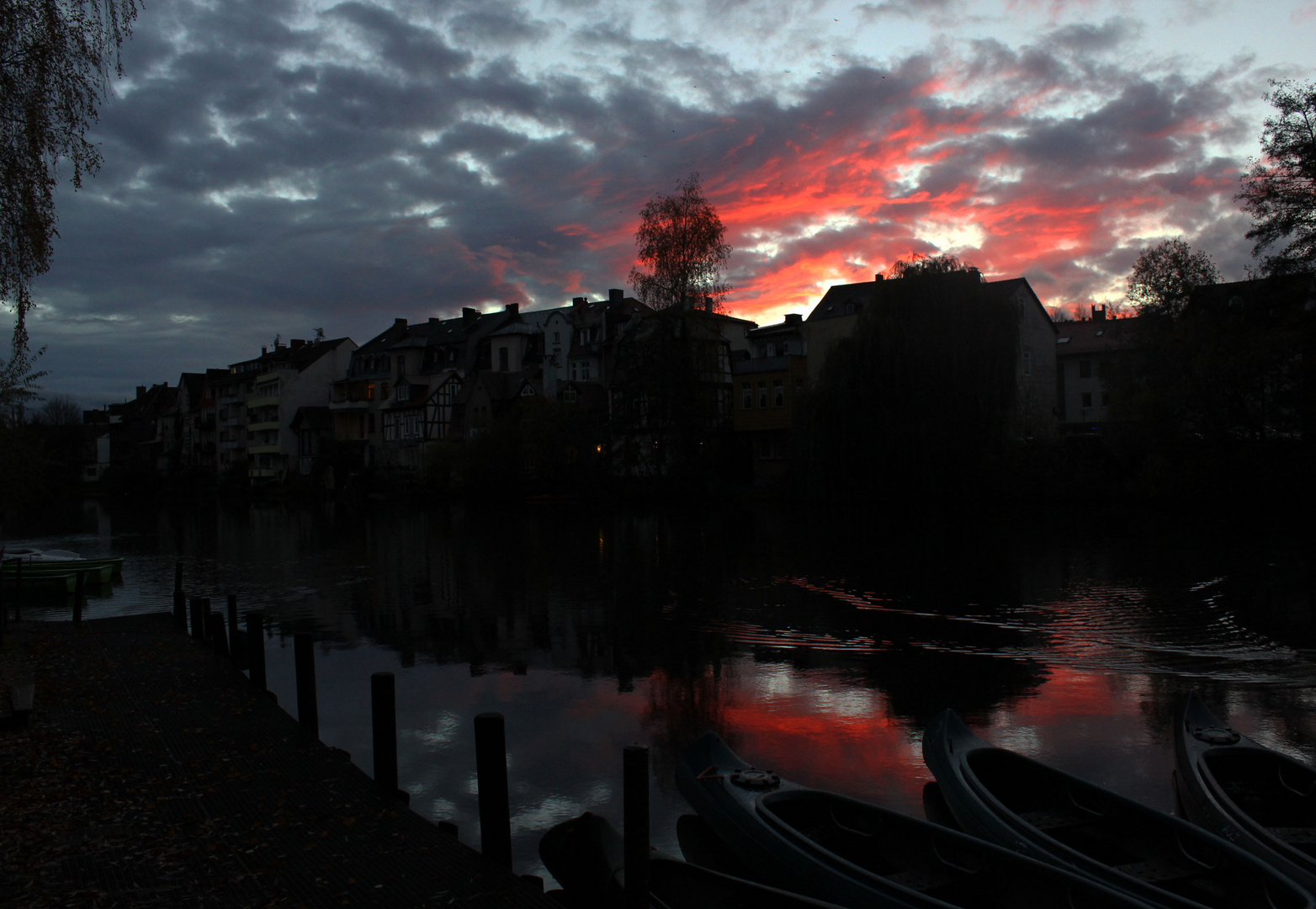 Lahn im Abendrot