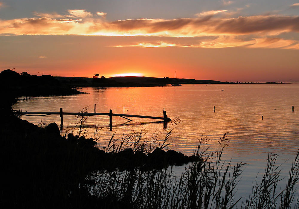 Lake Albert im Sonnenuntergang