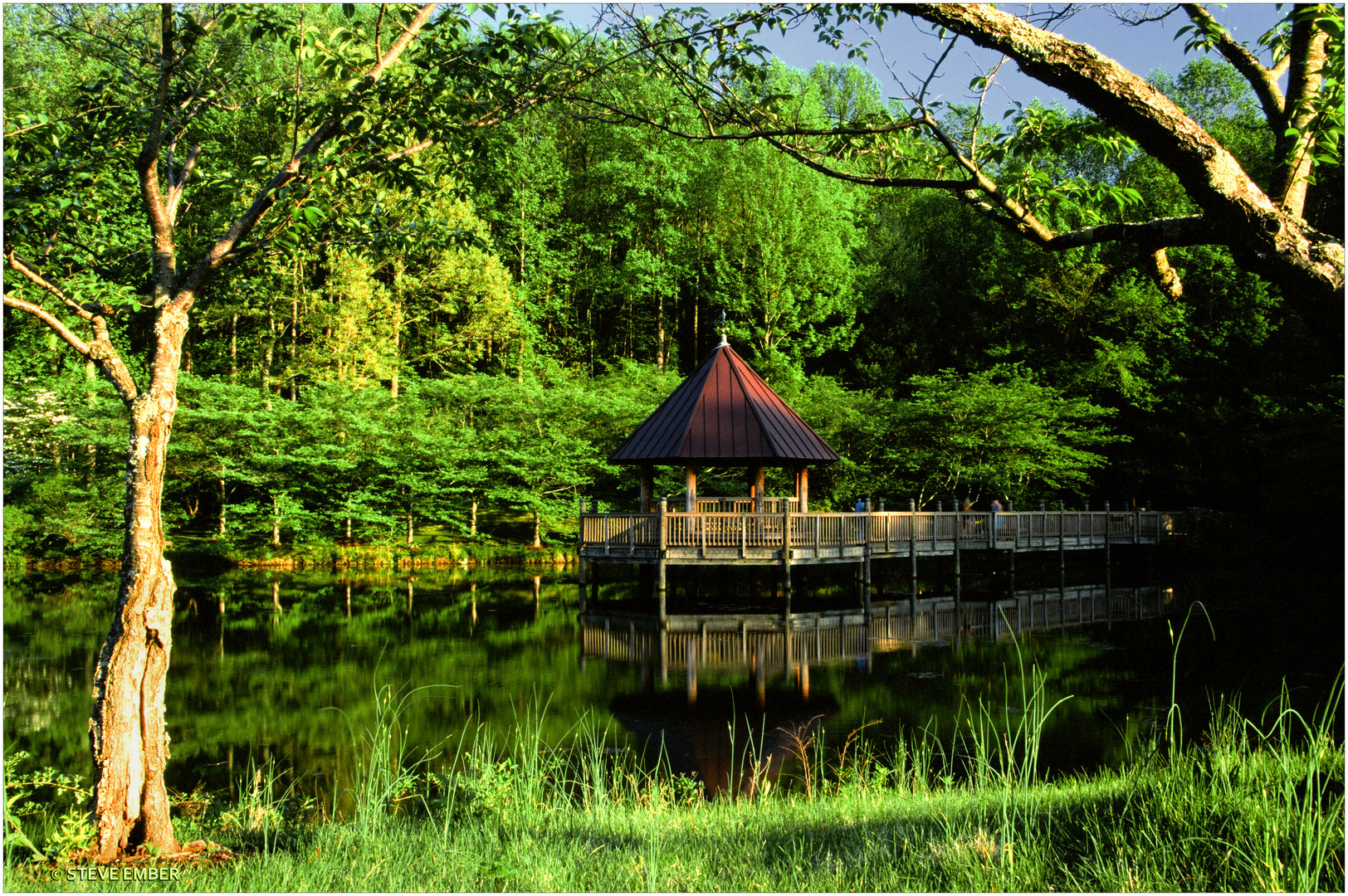 Lake and Gazebo on a Springtime Afternoon