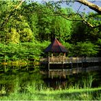 Lake and Gazebo on a Springtime Afternoon