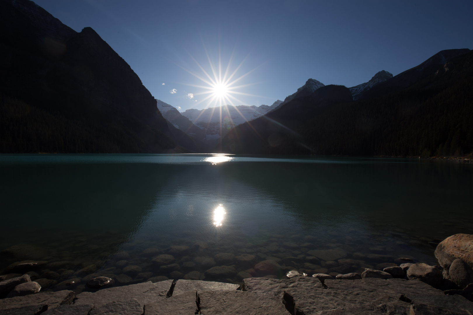 Lake Louise bei Sonnenuntergang