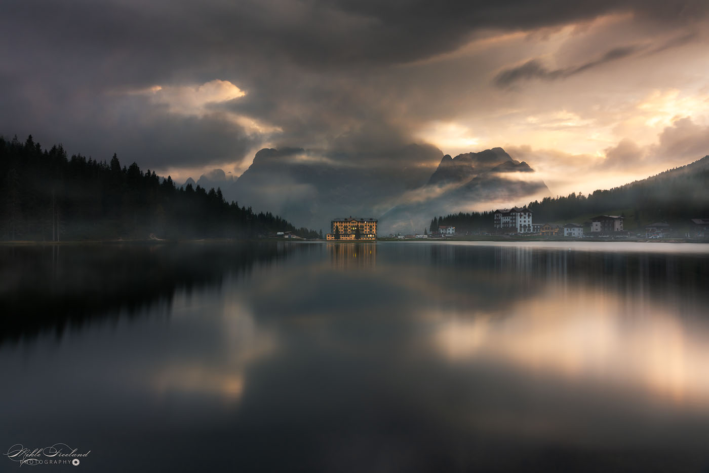 Lake Misurina Dark Sunset