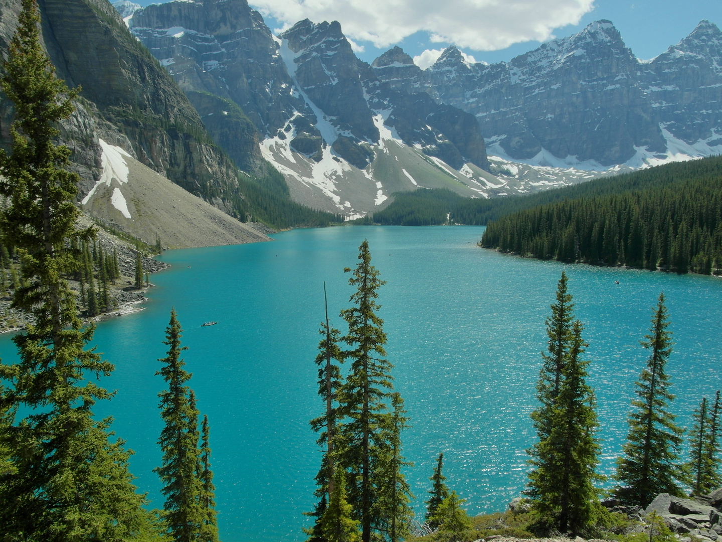 Lake Moraine bei Sonne