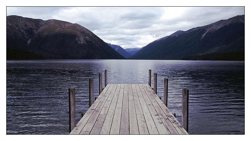 Lake Rotoiti an einem wolkenverhangenen Tag