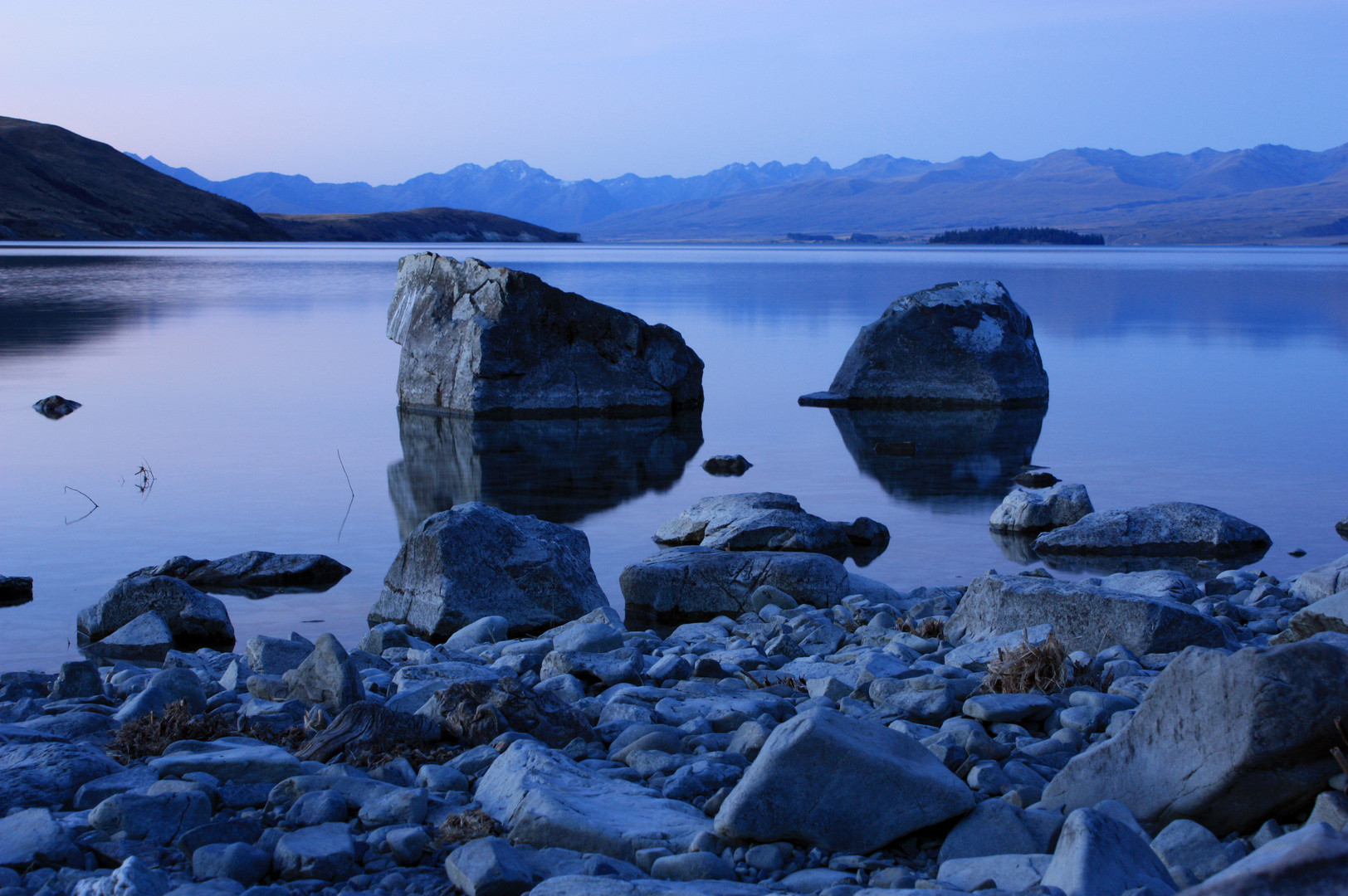 Lake Tekapo in der Dämmerung