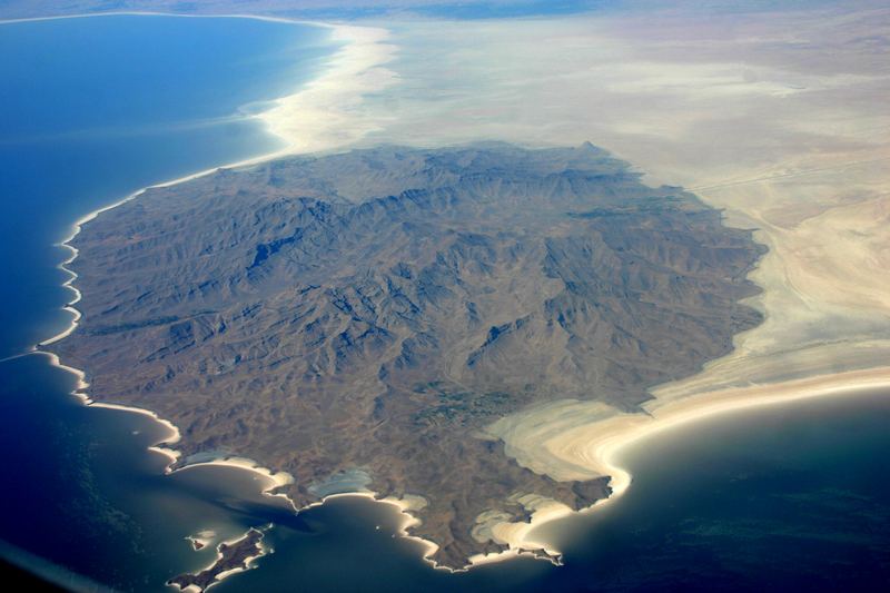 Lake Urmia Iran - From Airplane