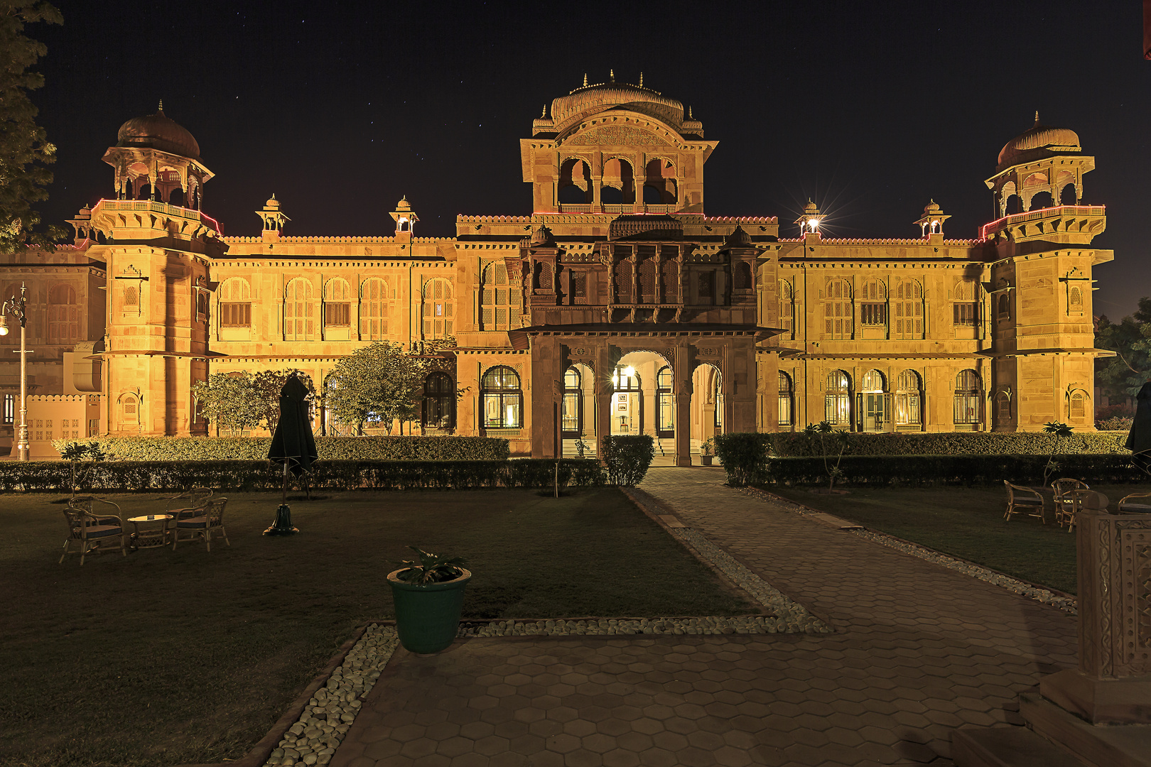 Lalgarh Palace bei Nacht, Bikaner