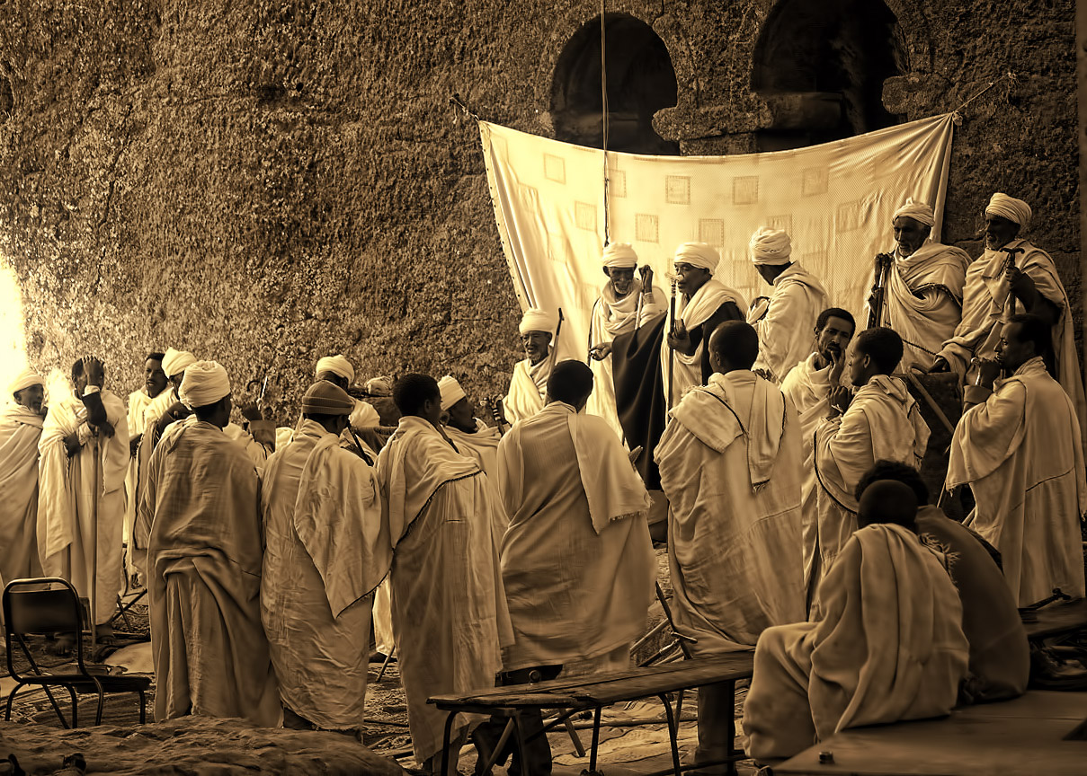 Lalibela, Gottesdienst im Freien