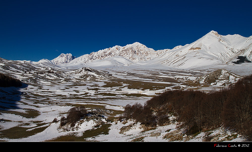 L'altopiano di Campo Imperatore visto dal Valico di Capo la Serra