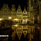 Lambertibrunnen in Münster bei Nacht