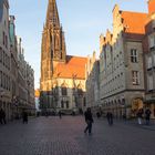 Lambertikirche  von Münster in goldenen  Winterfarben