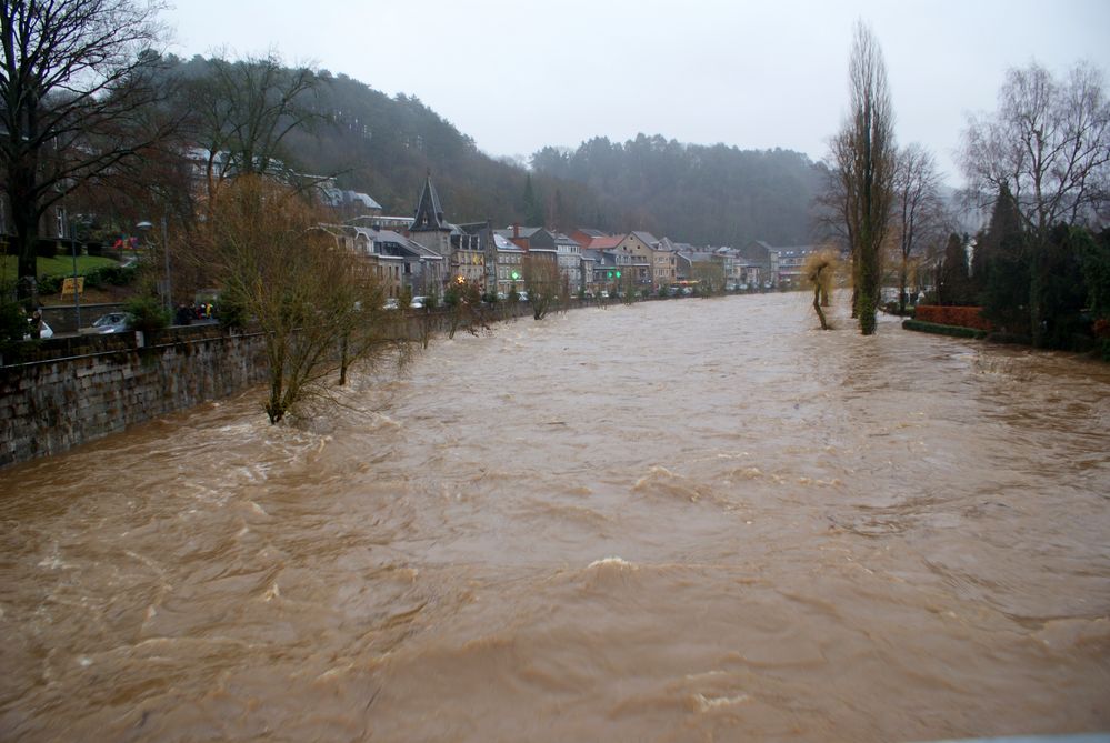 L'Amblève en crue à Remouchamps