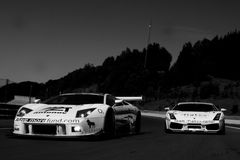 Lamborghini Murcielago GT1 vs. Lamborhini Gallardo GT3 b/w