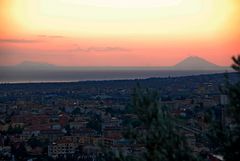 Lamezia Terme - Tramonto con vista sulle Eolie ( Vulcano-Lipari , Panarea e Stromboli)