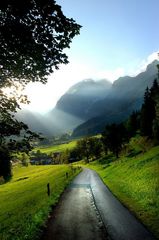 Lammertal in Österreich bei Sonnenuntergang