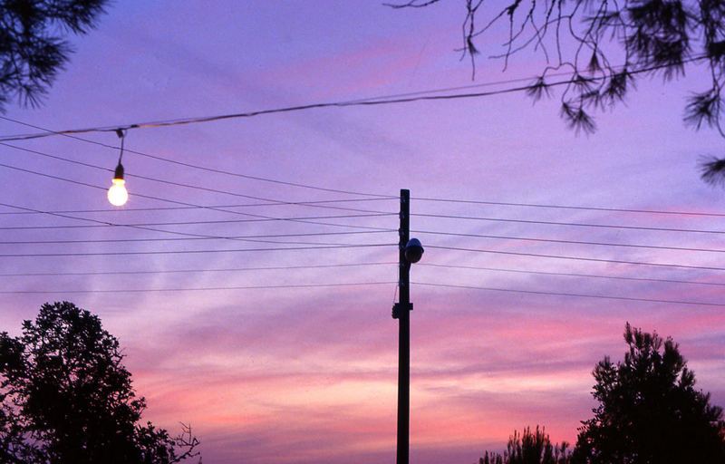 Lampe bei Sonnenuntergang