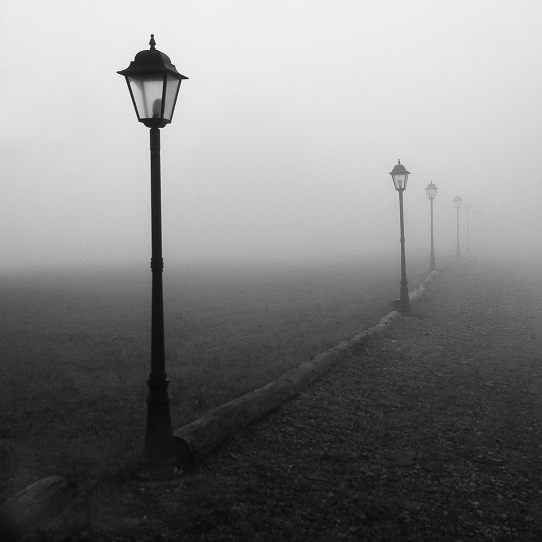 Lampen im Nebel - Variante quadratisch