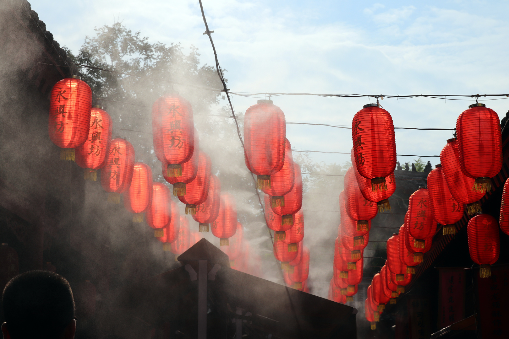 Lampions auf einem Markt in Xi’an