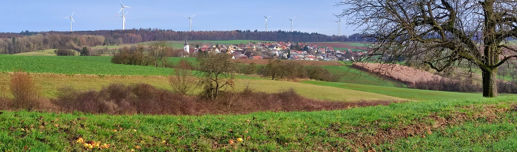 Lampoldshausen, der rechte Teil des Panoramas