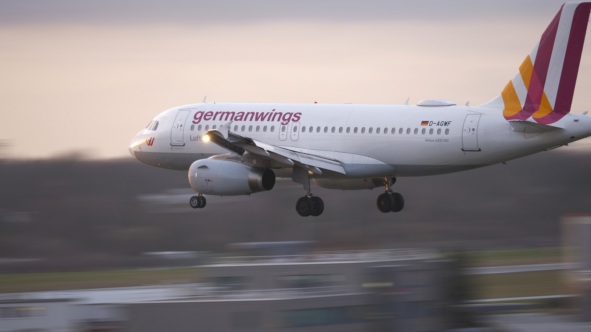 Landeanflug am Flughafen Hamburg.