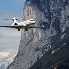 Landeanflug am Innsbrucker Flughafen