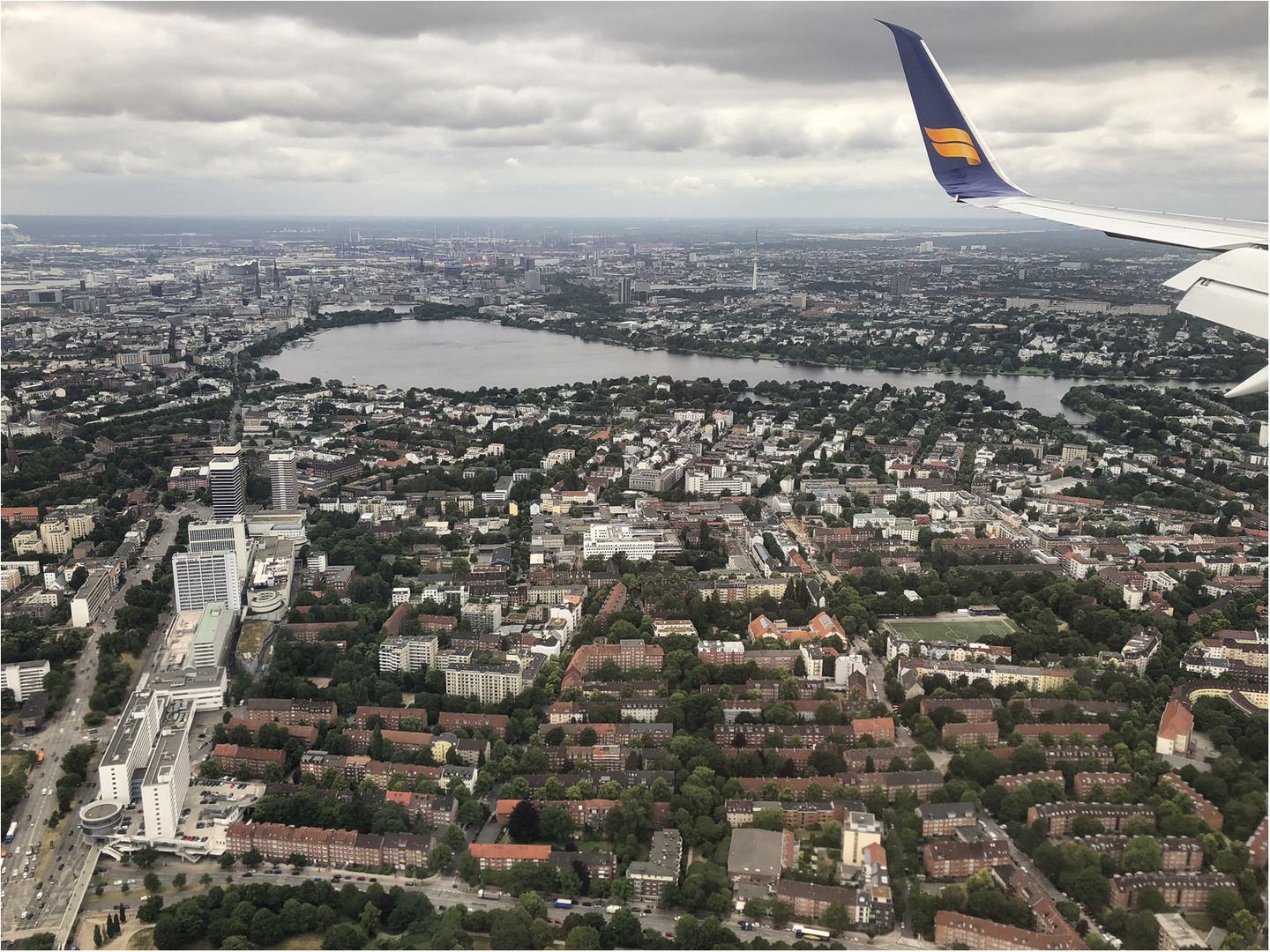 Landeanflug auf Hamburg..