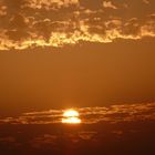 Landeanflug bei Sonnenuntergang auf Lanzarote