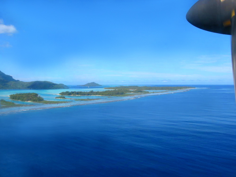 Landeanflug Bora Bora