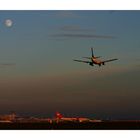 Landeanflug in der Abendsonne