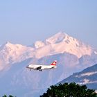 Landeanflug vor Mont Blanc