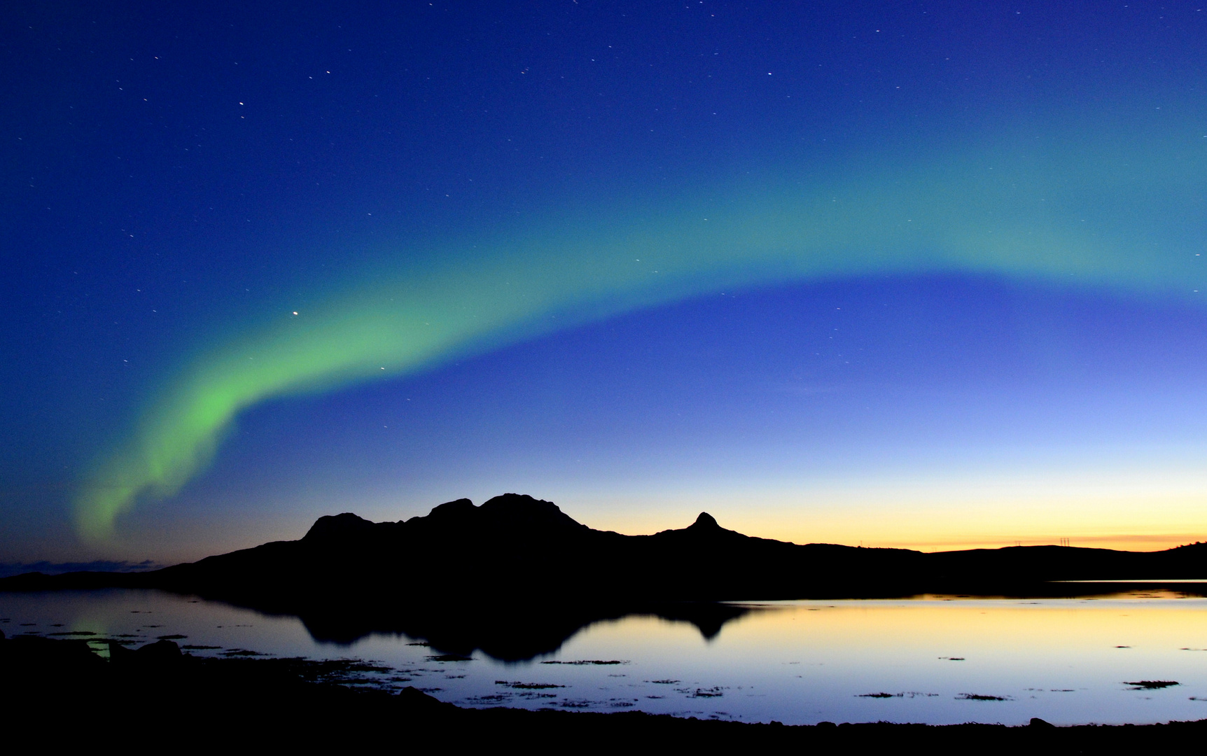 Landegode unter Nordlicht