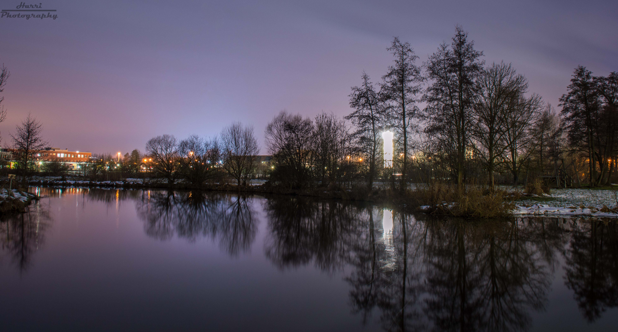 Landesgartenschau- Gelände in Amberg bei Nacht