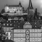 Landgrafenschloss in Marburg mit Lutherische Pfarrkirche original