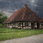 Landhaus im Regen