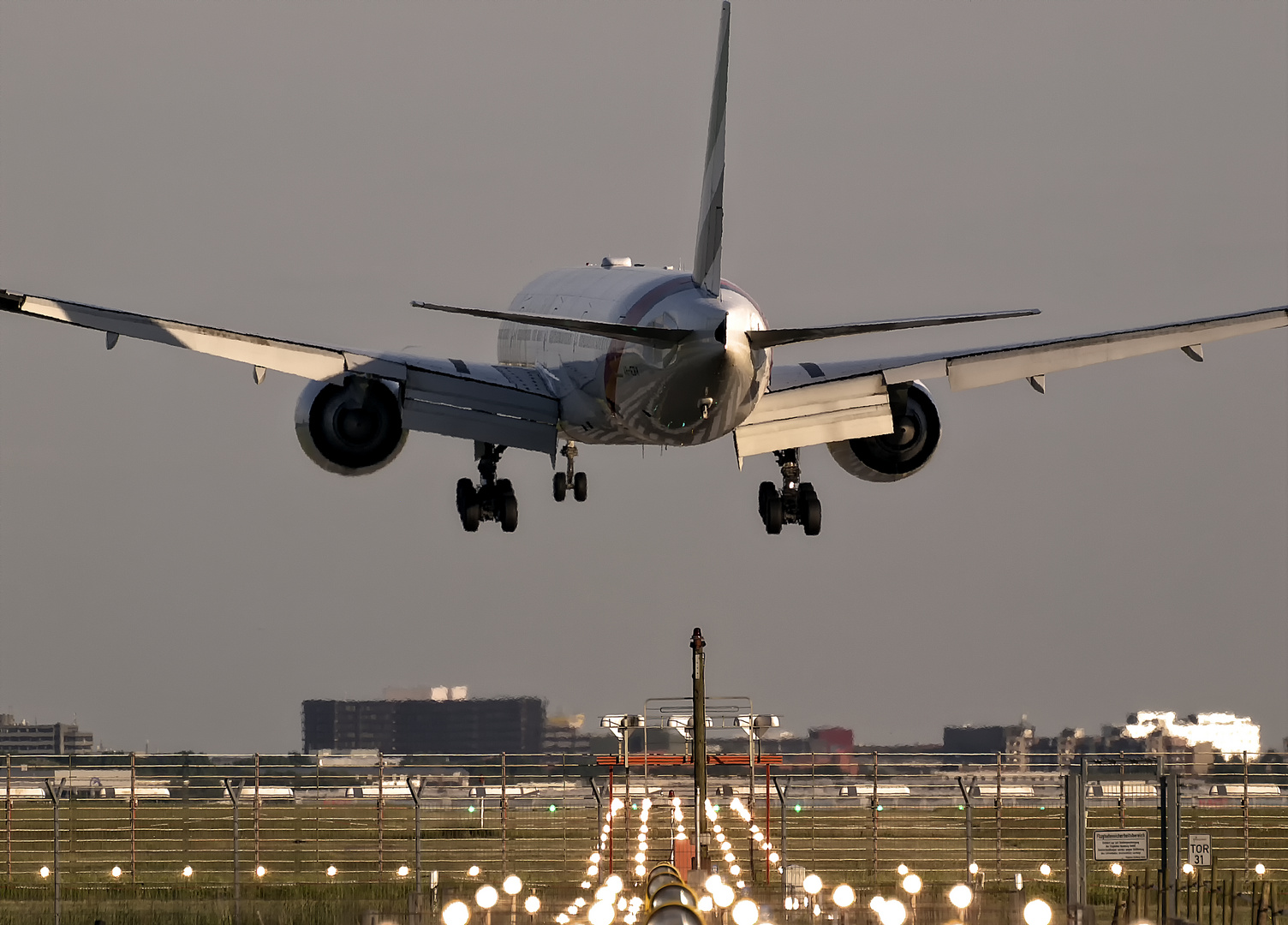 Landing approach with crosswind