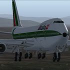 Landing at Fiumicino Airport Boeing 747-200 RR