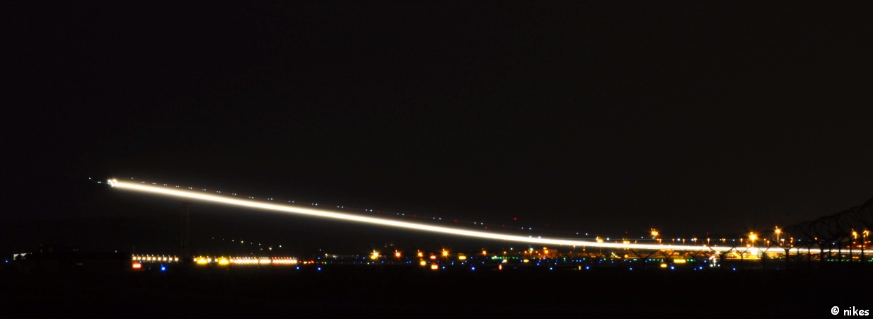 Landing by night to Stuttgart Airport