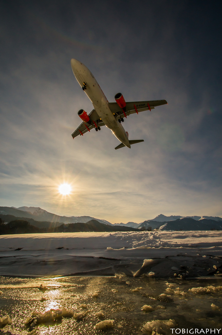 landing in the sun