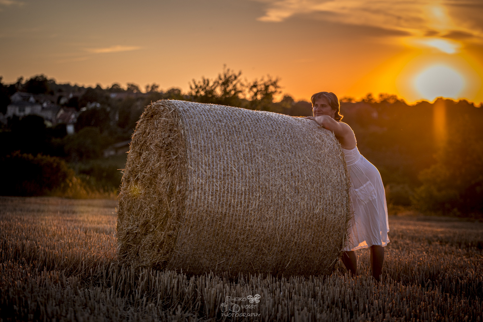 Landleben im Abendrot