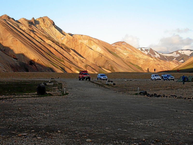 Landmannalaugar; Das Tagwerk ist vollbracht, die Sonne geht unter.... oder auch nicht. :-)