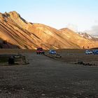 Landmannalaugar; Das Tagwerk ist vollbracht, die Sonne geht unter.... oder auch nicht. :-)