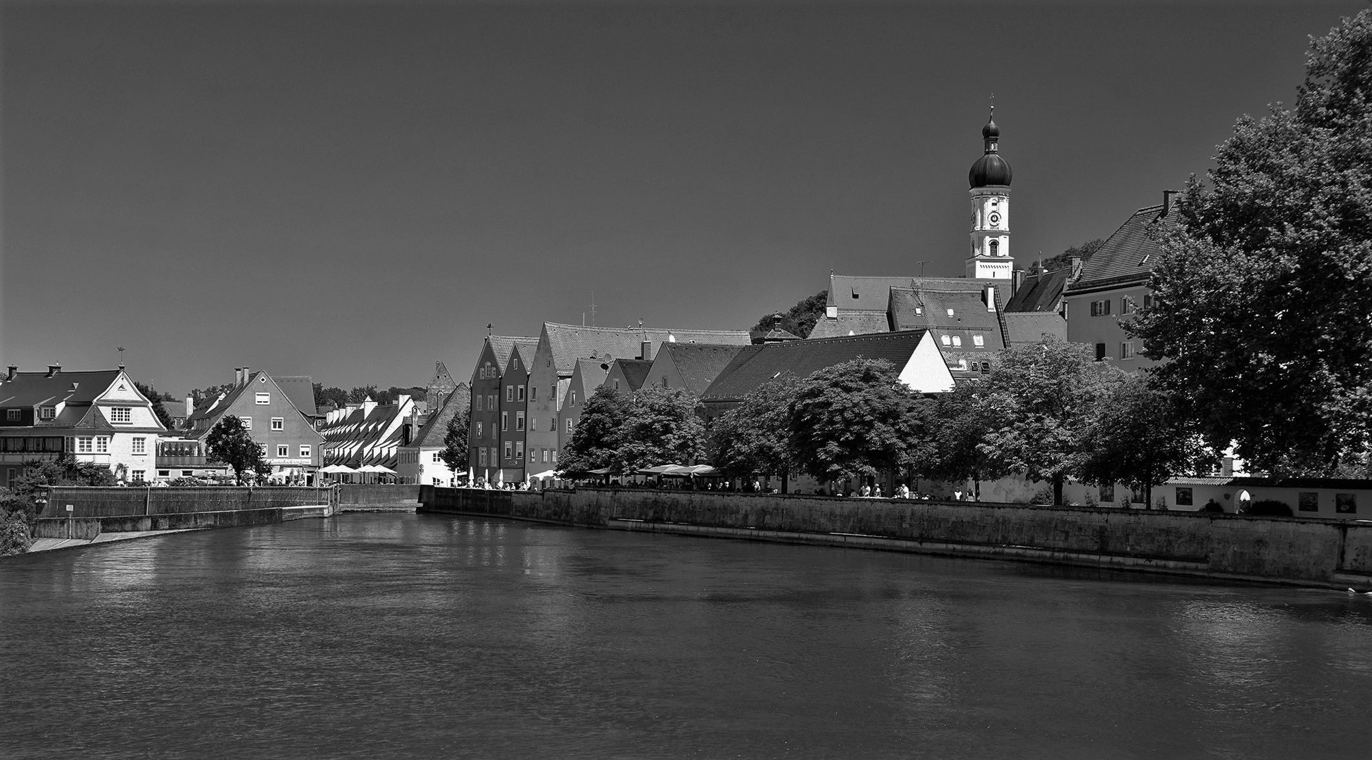 Landsberg am Lech in Schwarzweiß....