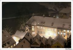 Landsberg in verschneiter Nacht