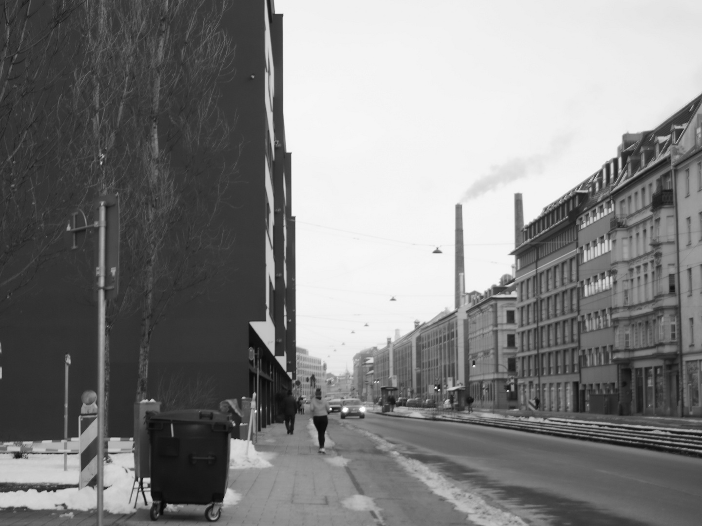 Landsberger Straße während des Winterlockdowns...