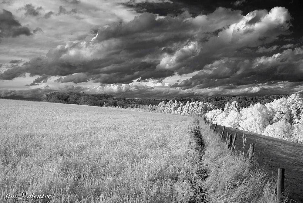 ... landscape in alfdorf, south of germany, infrared ...