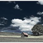 landscape in alfdorf - south of germany - , infrared color version