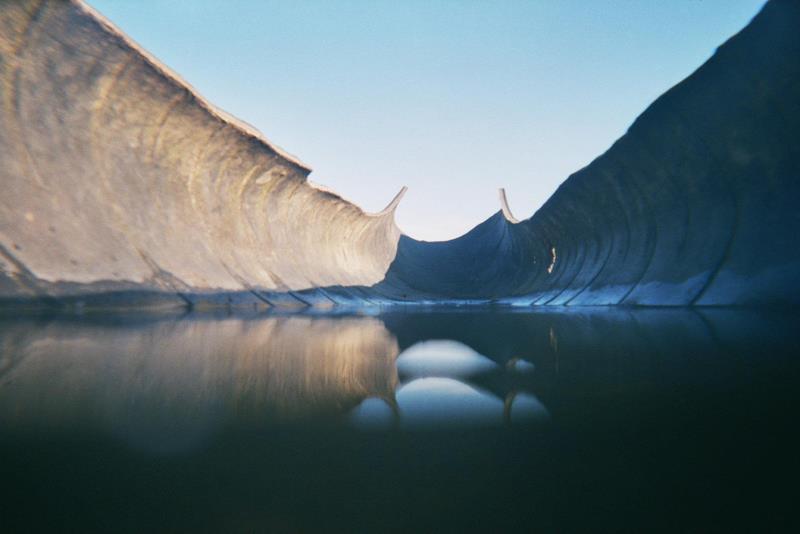 Landscape inside a Rubber tire trough