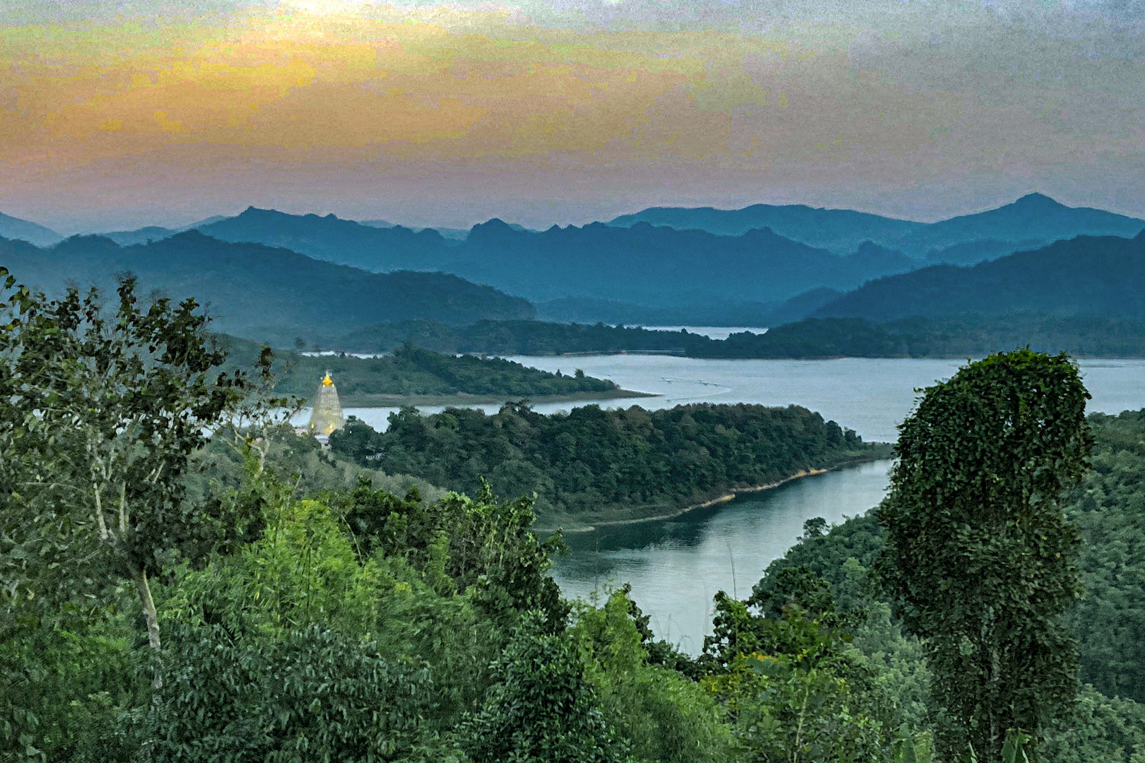 Landscape over the Khao Laem Dam