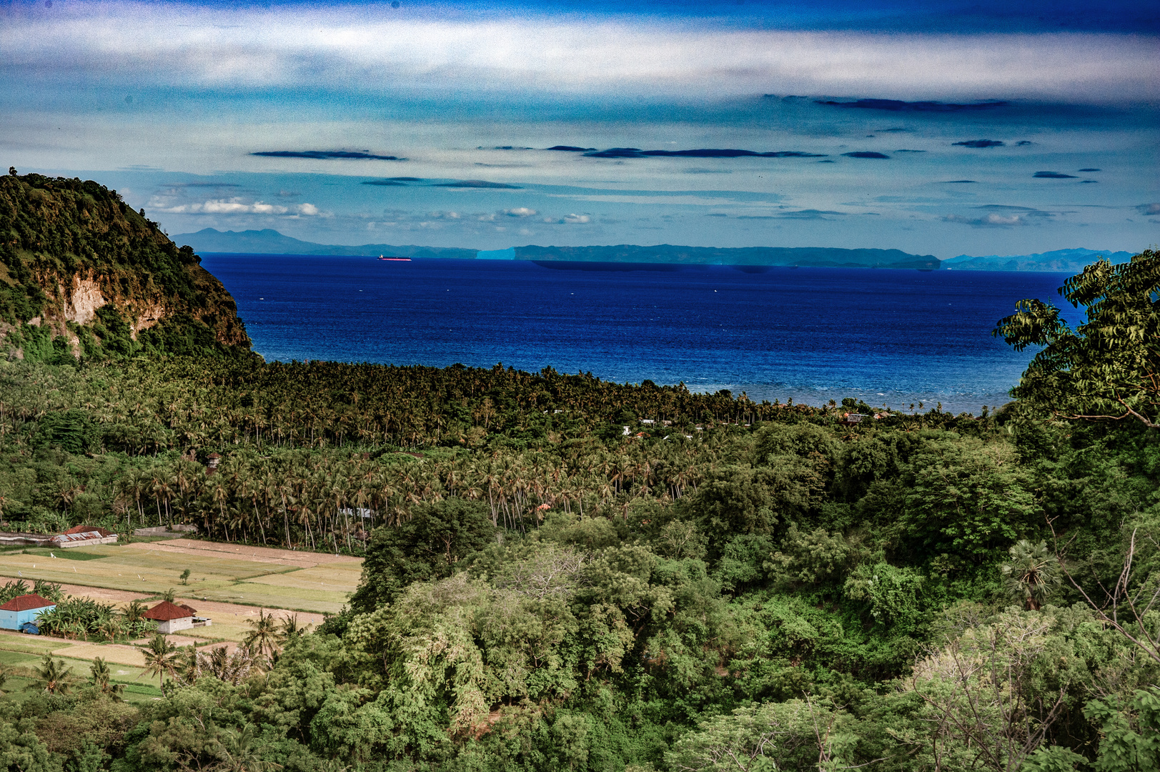 Landscape view from hill top